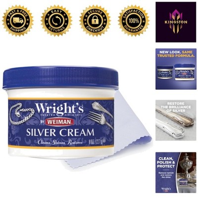 Silver Cream with Polishing Cloth - Perfect for Antiques & Jewelry