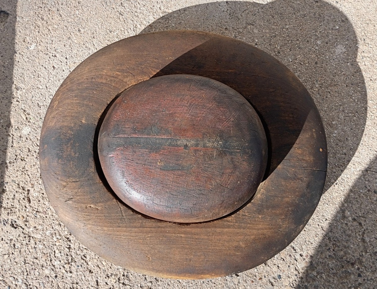 Antique Primitive Amish Solid Wood Millinery Block Dome 2 