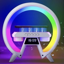 Smart LED Lamp Bluetooth Speaker Wireless Charger RGB Alarm Clock Night Lights
