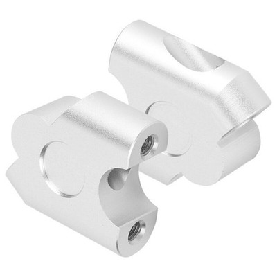 Motorrad 22mm Lenker Riser Clamp Back Mount 7/8'' Lenkerklemme Extend silbrig