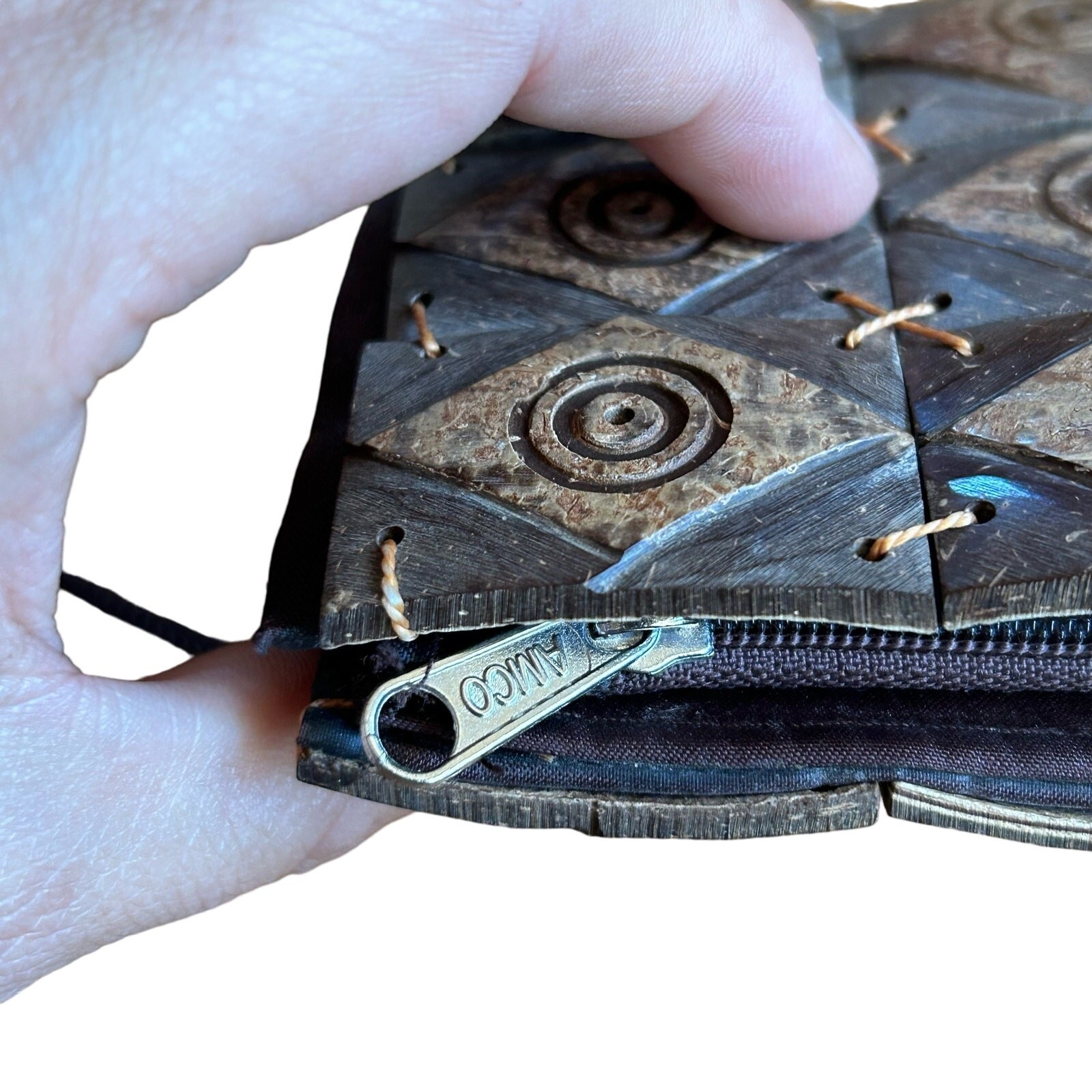 Vintage Small Purse Coconut Shell Patchwork Handb… - image 8