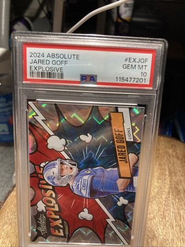 π₯π₯2024 Panini Absolute Explosive Jared Goff #EX-JGF PSA 10 SSP Low POPπ₯π₯ - Foto 4 di 5