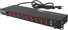 9-Outlet Rack Mount PDU with USB Type-C, 1U Horizontal, 6Ft Cord