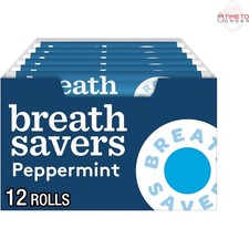 Peppermint Sugar Free Breath Mints Rolls 24 Count 0.75 oz Fresh  Portable