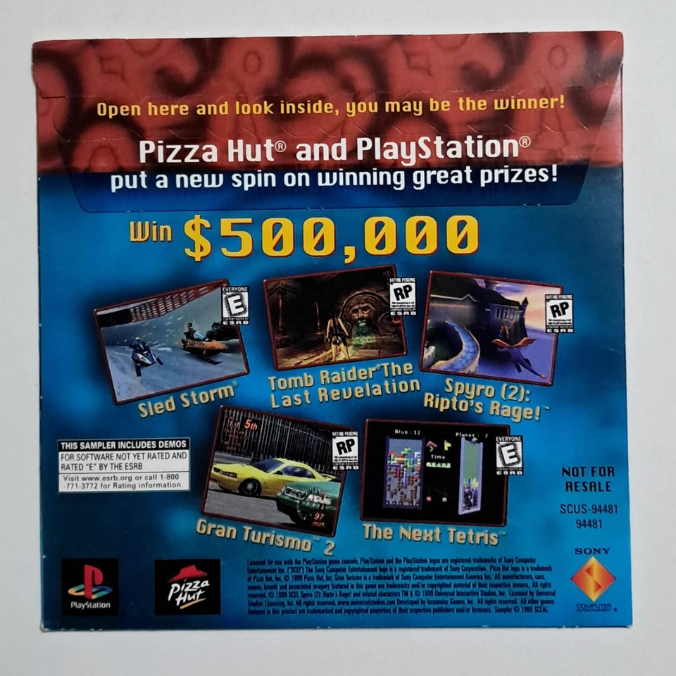 Sony Playstation PS1 Pizza Hut Demo Disc 2 Tetris Spyro Gran Turismo NOS Sealed - Image 2 of 2