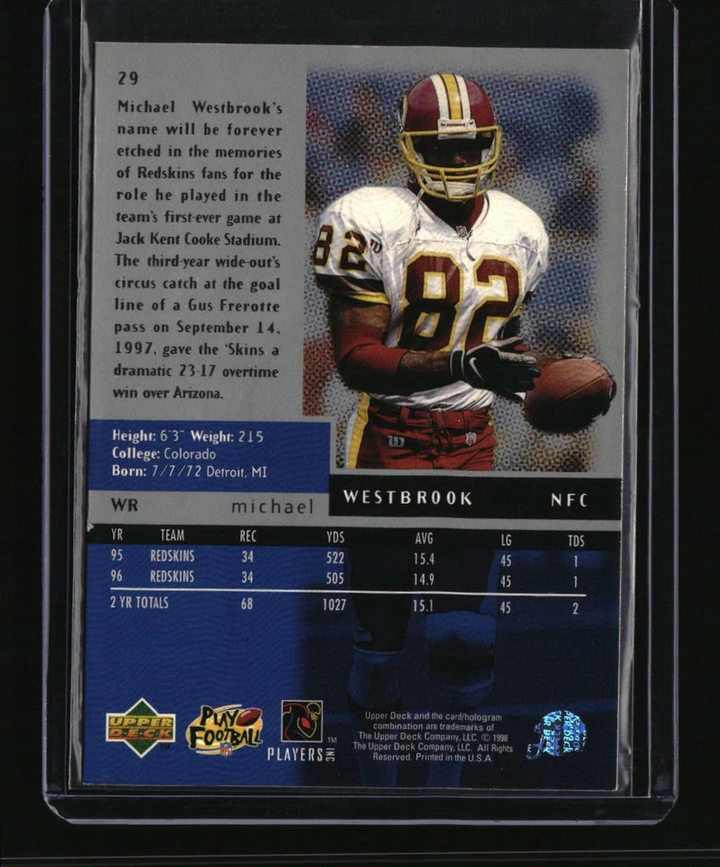 1998 Upper Deck Black Diamond #29 Michael Westbrook Triple - Image 2 of 2