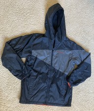 Columbia Reversible Jacket Boys Size 14/16 Grey Black Fleece Orange GUC