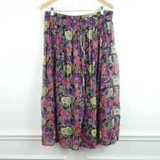 Vintage 90s Small Midi Maxi Skirt Gauze Moody Floral Festival Fairy Sheer Boho