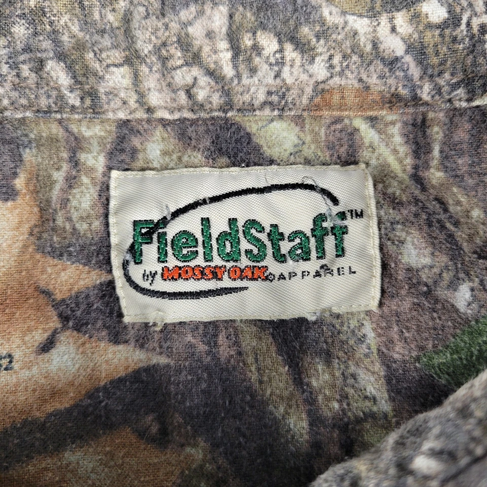 Camisa Mossy Oak Fieldstaff Para Hombres L Camuflada Con Botones Manga Larga Bolsillos de Caza Foto 4 de 4