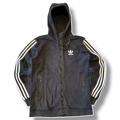 Adidas Herren XS Schwarz & Weiß Retro Full Zip Sport Activewear Jacke
