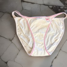 Hand made PINK Dog Vintage Y2K Double String Bikini Panties 2005 L