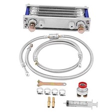 65ml Motorcycle Engine Oil Cooler with Radiator System Kit, Export silver