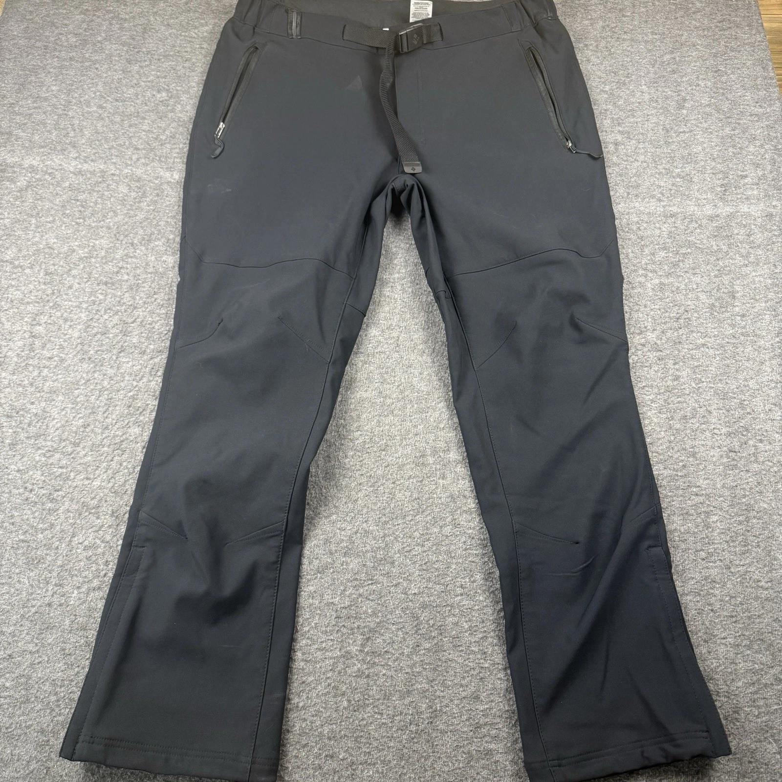 Columbia Pants Omni-Heat Mens 40x32 Black Softshell Hiking Hike Ski Snow Active