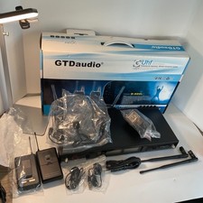 GTD Audio 2x 100 UHF Wireless Headset Lapel Professional Microphones Stage G-622