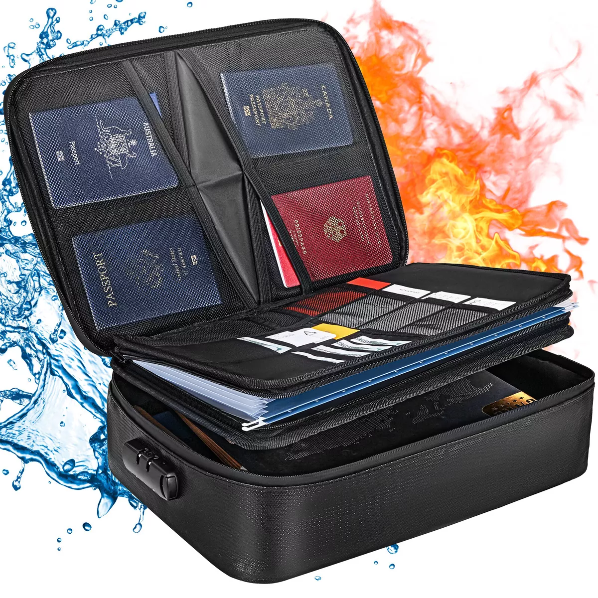 VEVOR Fireproof Document Box 2000 Fireproof Waterproof Document