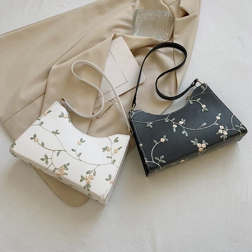 Damen Schultertasche Spitze Blumen Handtasche Hobo Bag weiches PU Leder Mädchen Handtasche - Bild 5 von 38