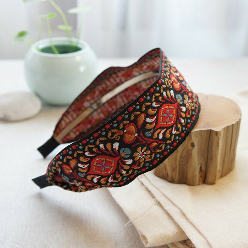 Diadema para el cabello bordada de mujer aro para cabello ancho simple dulce niña - Imagen 10 de 15