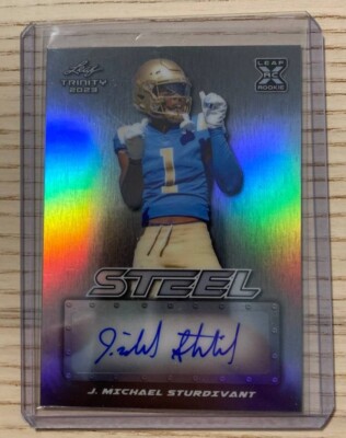 J. Michael Sturdivant 2023 Leaf Trinity Football Stell Leaf Rookie /75 Auto UCLA