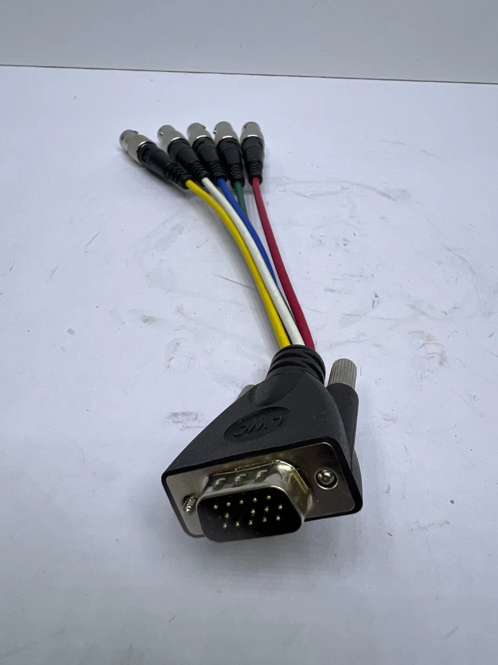 VGA HD15(M) to RGB/H+V BNC(F) Adapter Cable 6 Inch Length - Image 3 of 4