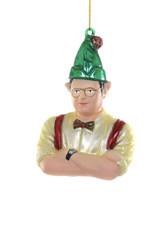 Dwight Elf The Office Glass Christmas Ornament New GL-560 Cody Foster