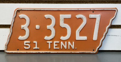 REPRODUCTION 1951 Tennessee License Tag TN Knox Vols & Vanderbilt