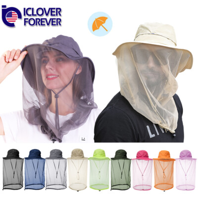 Mosquito Head Net Hat Bug Protection Outdoor Sun Insect Mesh Fishing  Beekeeping