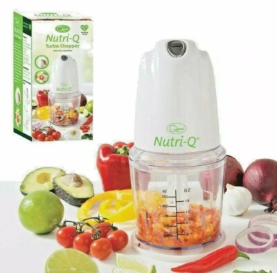 Nutri-Q 260W Mini Küchenzerkleinerer & Maschine mit 0,5L Schüssel 2 Geschwindigkeiten & Turbo Boost