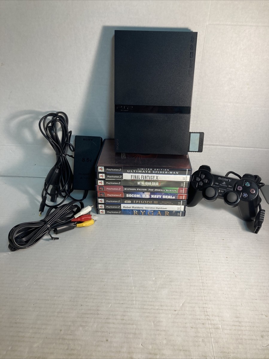 Sony PlayStation 2 Slim Launch Edition Charcoal Black Console SCPH