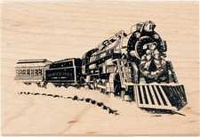 Inkadinkado Christmas Train Red Rubber Wood Stamp 2.5" x 1.75"
