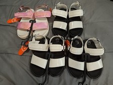 Wonder Nation White Glitter Platform Sandals Big Girls Size 1 Summer Shoes