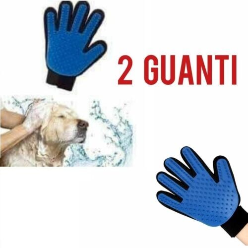 Generic Grooming Brush Glove, Blue, 2 Pairs