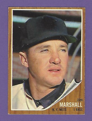 1962 Topps - #337 Jim Marshall - New York Mets - ExMt CENTERED