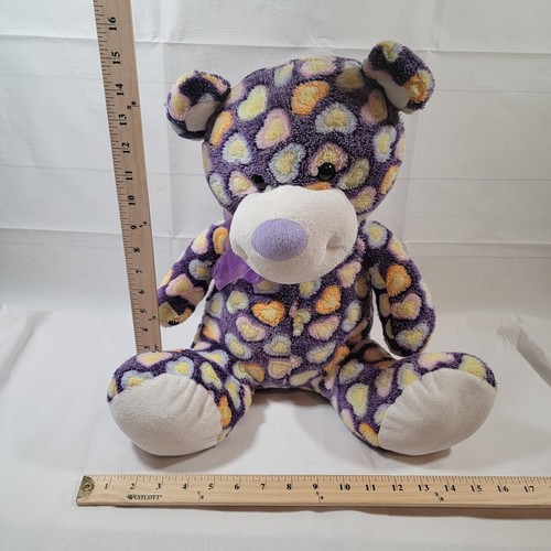 Dan Dee Collectors Choice Purple Hearts Love Stuffed Plush Bear Valentine's Gift - Picture 7 of 7