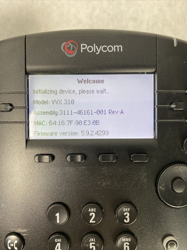 Polycom 2201-46161-001 VVX 310 IP VOIP 6 Line SIP POE Telephone NO AC ADAPTER - Picture 4 of 12
