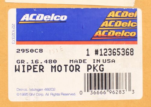 AcDelco 19210076 Rear Window Motor Wiper Part Number - 12365368 - Picture 1 of 2