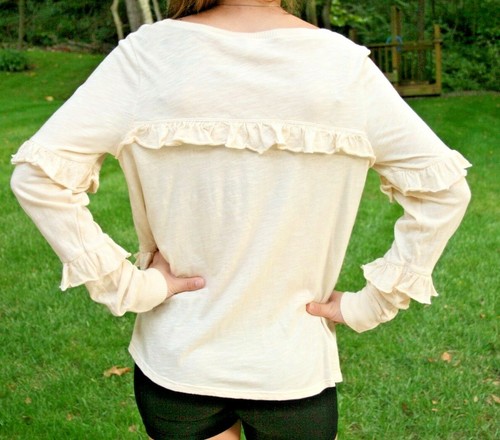 Anthropologie Amadi Shirt Top Long Sleeved Pullover Size M? Sample Ruffled Nwot - Picture 4 of 4
