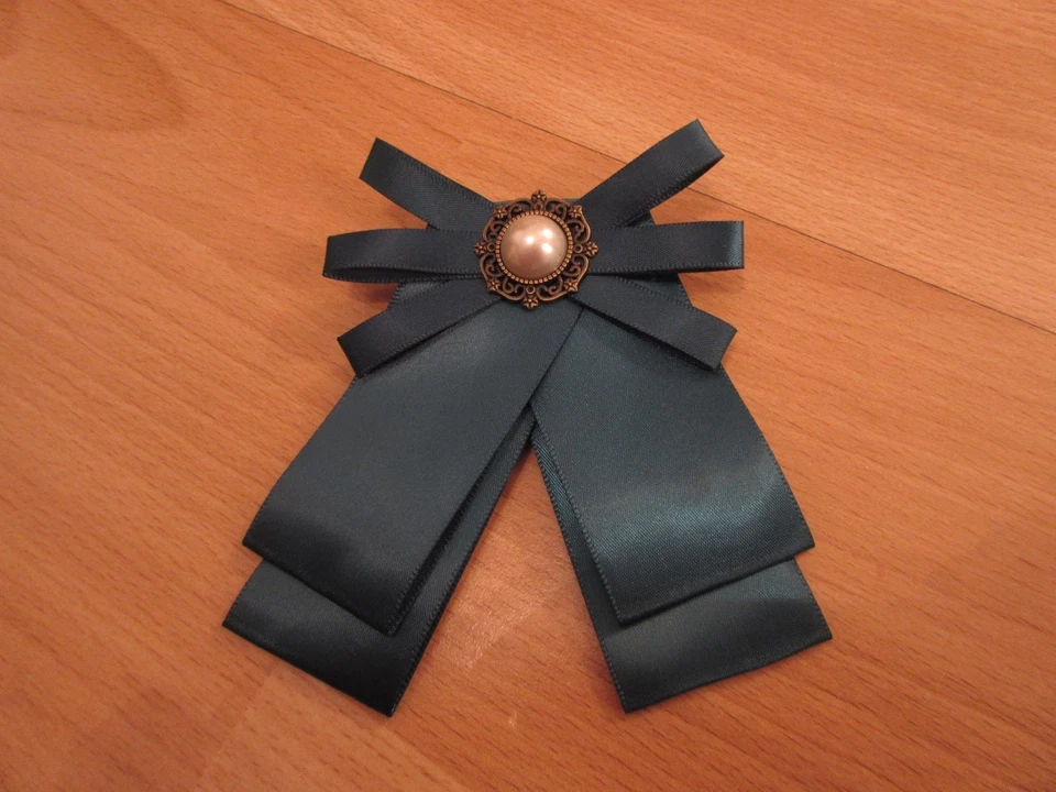 Brosche Schleife Bow Anstecker Schleifenbrosche Smaragd Grün - Bild 2 von 2