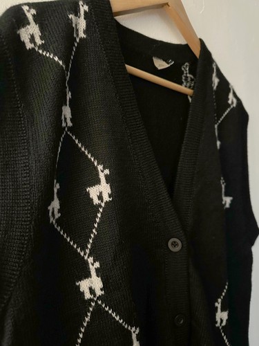 Handmade 100% Alpaca Button Down Vest - Unisex Style - Black & White - New! - Picture 2 of 6