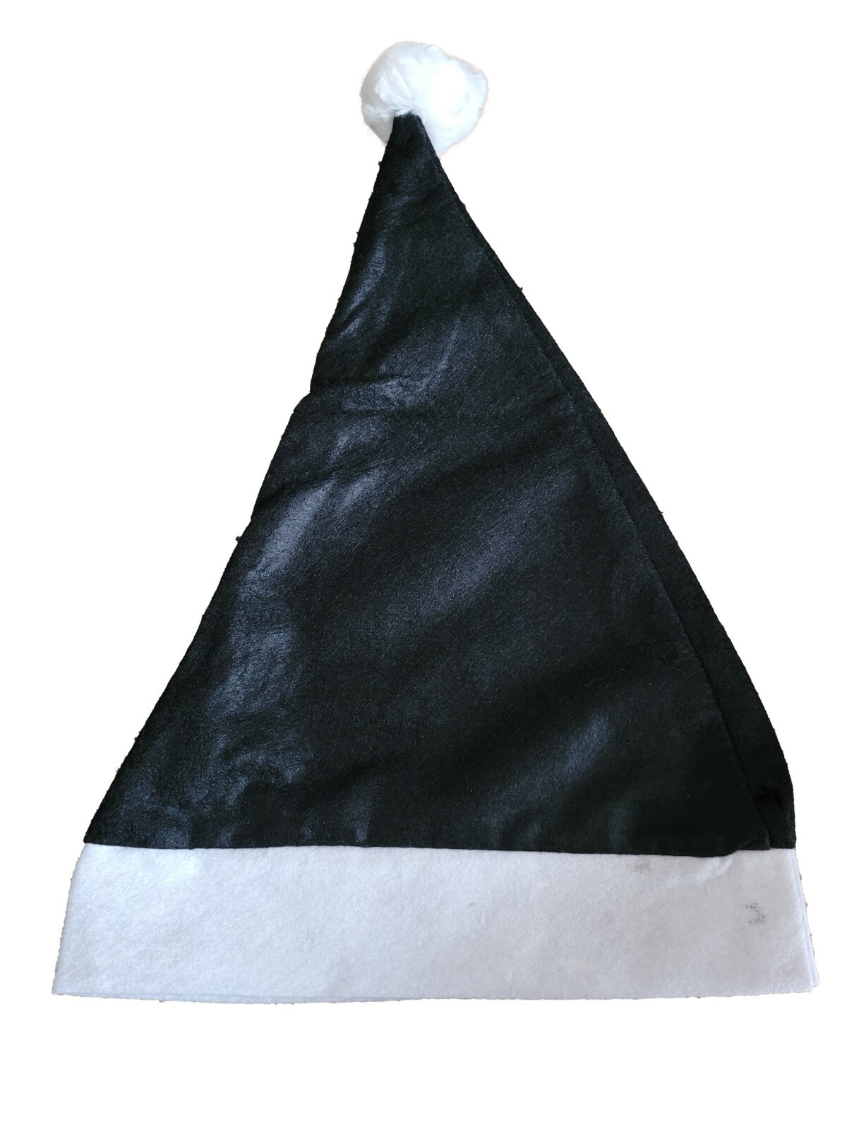 NEW Black White Santa Hat 58-60cm Fancy Dress Christmas Celebrations Adult