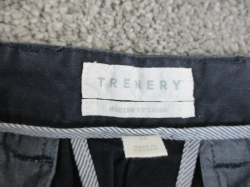 Trenery Chinos/Pants/Trousers 32x33 Navy Blue Cotton Modern - Picture 3 of 12