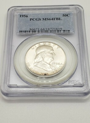 1956 Silver Franklin Half Dollar PCGS MS64FBL | eBay