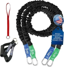 FitCord Body Sculpting Bands 12lb and 25lb Padded Handles Hinge Door Anchor