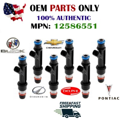 x6 Delphi Fuel OEM Injectors for 00/05 Buick Oldsmobile Chevy Pontiac 3.1L 3.4L