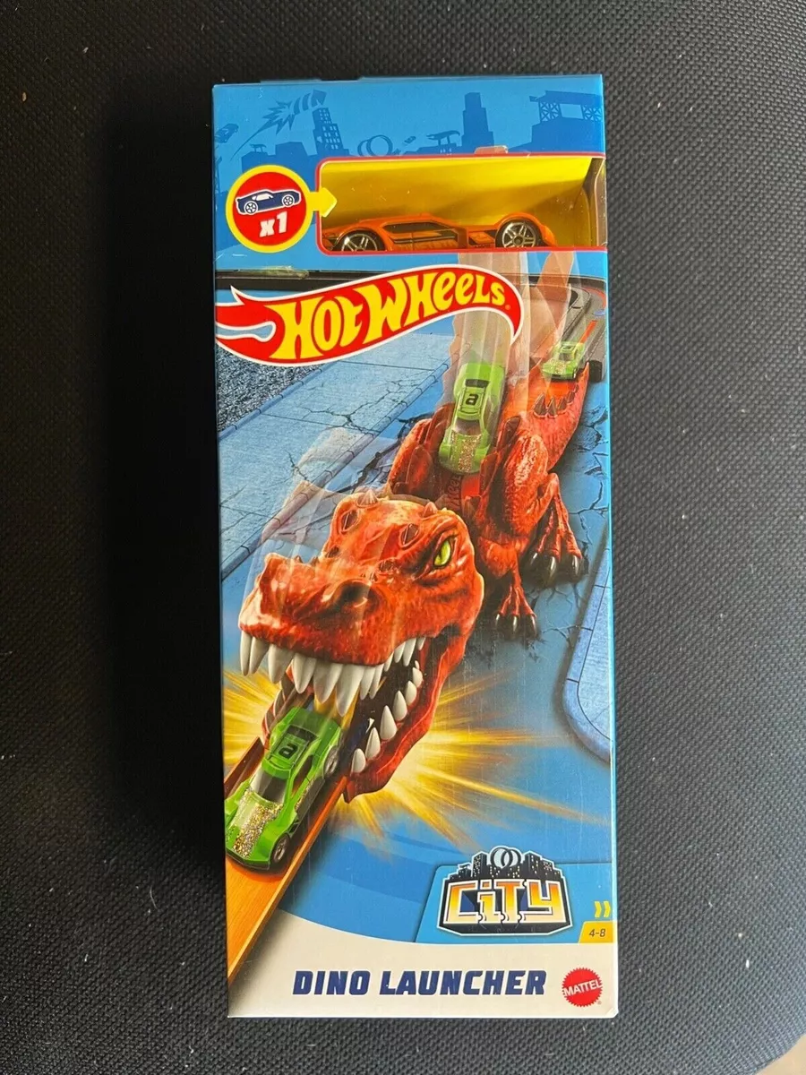 Hot Wheels City Dino Launcher with Die-Cast Vehicles Car Play Set