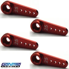 Go Nitro Hobbies 25T Small Aluminum One Way Servo Arm 4 Red Futaba / Savox