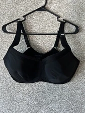 Torrid Active Black Medium Support Mesh Sports Bra Size 40DDD