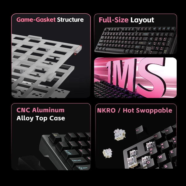 ATK V100 Wireless Semi-Aluminum Mechanical Keyboard – Full-Size Gaming keyboard - Image 3 of 4