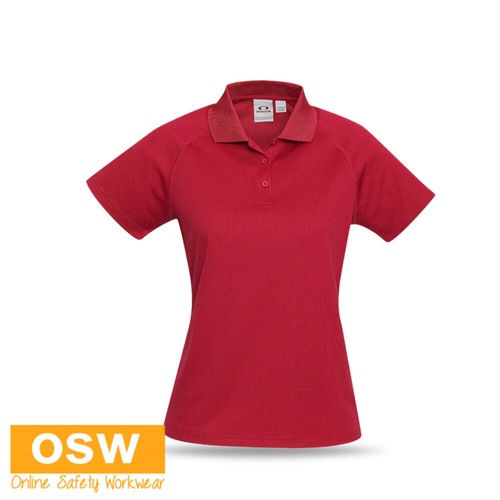 10 X Womens Sprint Short S/S Placket Knitted Collar Polo Shirt P300LS - Picture 9 of 14