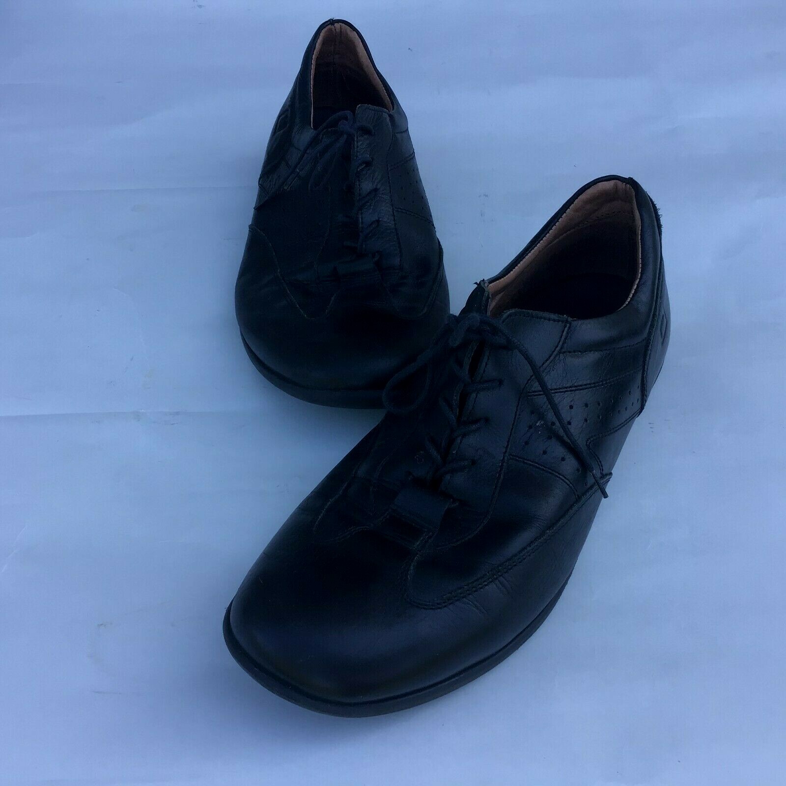 Zapatos para hombre talla 45 UU. 12 cuero negro con cordones Derby | eBay