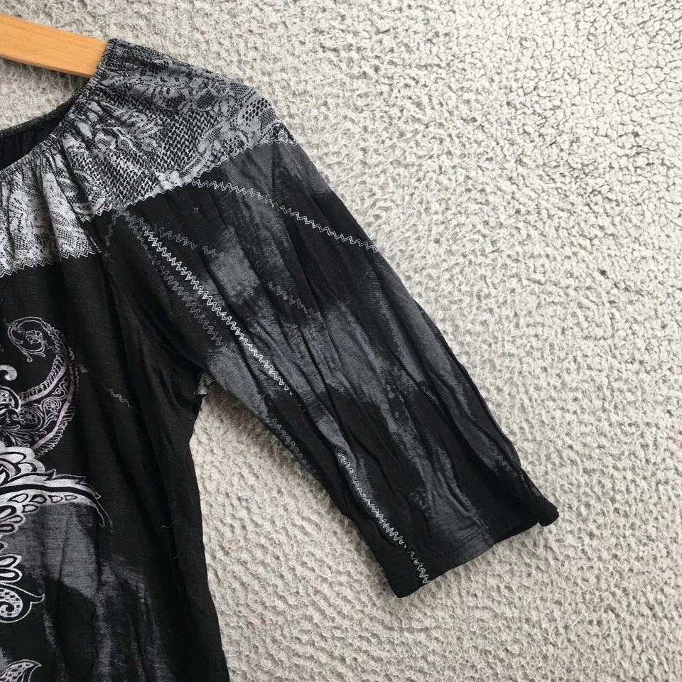 Top informal de manga 3/4 negro con hombros descubiertos Vanilla Sugar para mujer Foto 4 de 4